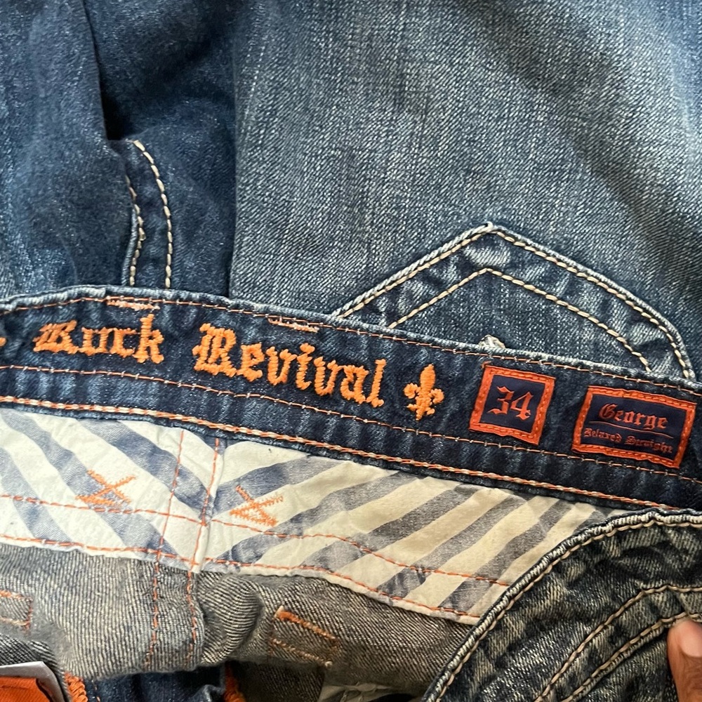 Rock Revival Mens Jeans Size 34 Length 34